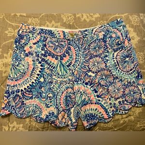 🌺 NWT Lilly Pulitzer Darci Knit Shorts 🌺 in Blue Grotto Commotion in the Ocean